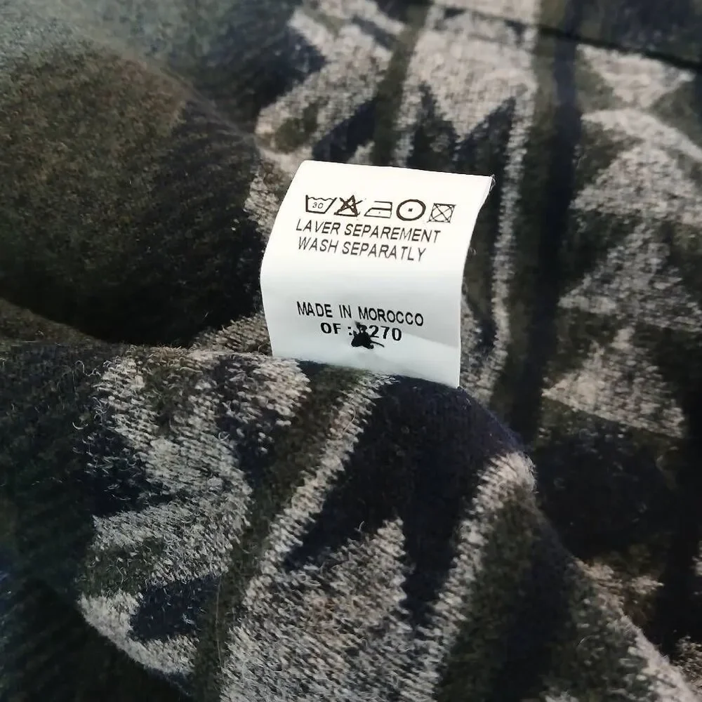 Hartford mens medium green Aztec Southwestern jacket wool blend